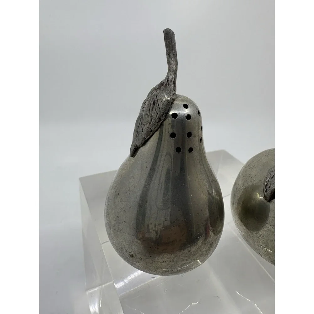 Vintage Web Pewter Salt & Pepper Shakers Apple and Pear